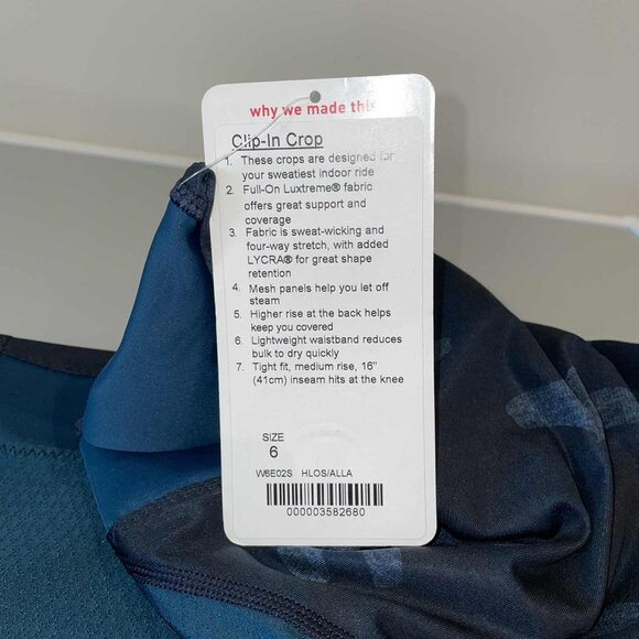 Lululemon Clip-In Crop Texture Lotus Camo Oil Slick Blue/Alberta Lake - NWT - 6 - Picture 9 of 12